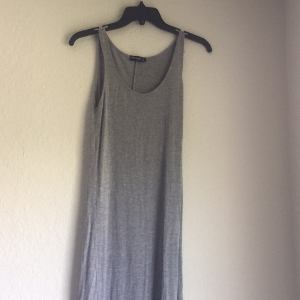 Grey maxi sundress with side slits